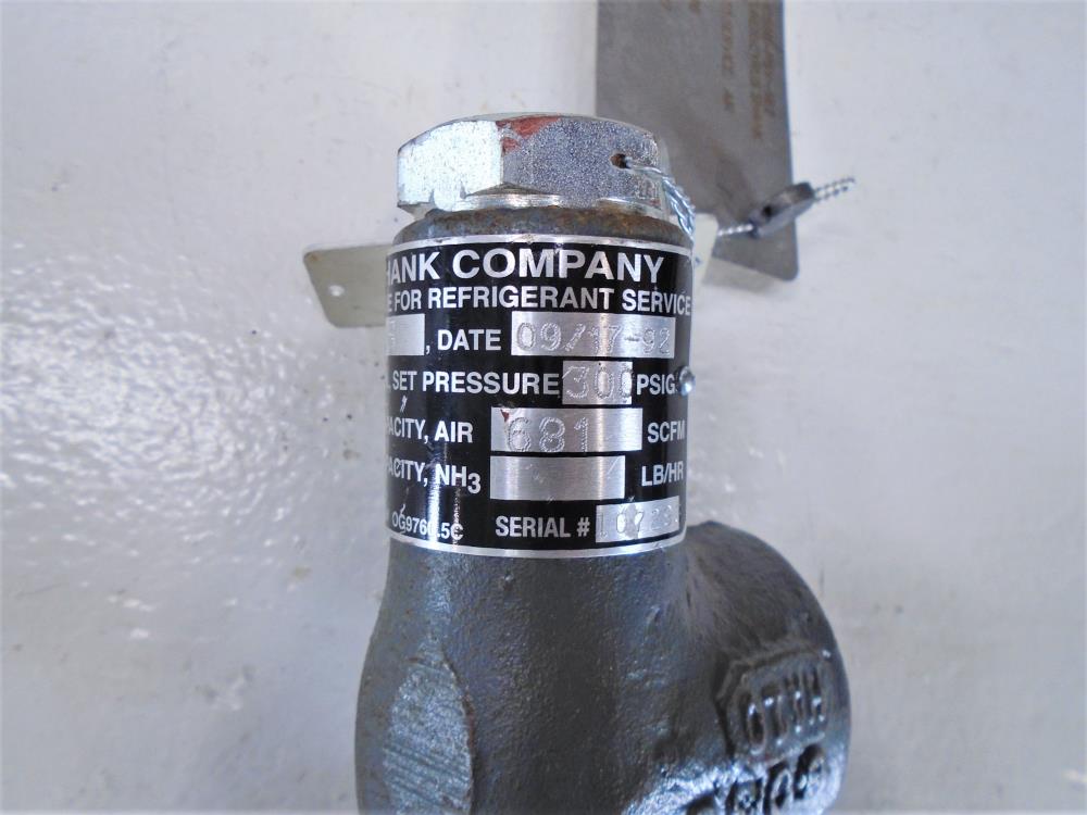 Cyrus Shank 1/2" x 3/4" NPT Refrigerant Safety Relief Valve Type 803, 300 PSIG